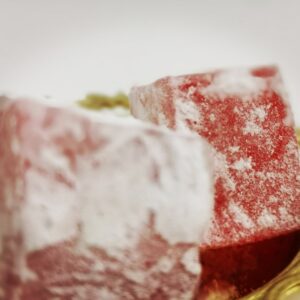 Türkische Süßware (Lokum) mit Rosengeschmack