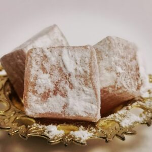 Türkische Süßware (Lokum) mit Orangen Geschmack