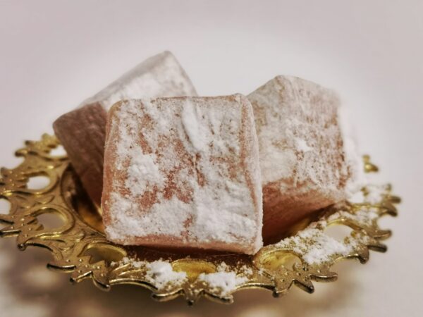 Türkische Süßware (Lokum) mit Orangen Geschmack