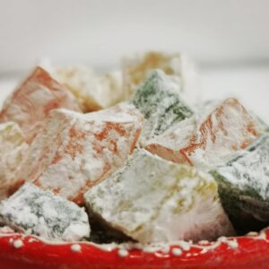 Türkische Süßware (Lokum) in verschiedenen Sorten