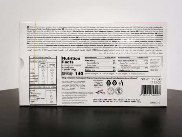 Usas Türkische Süßware mit Rosen- und Zitronengeschmack 350g – Bild 3