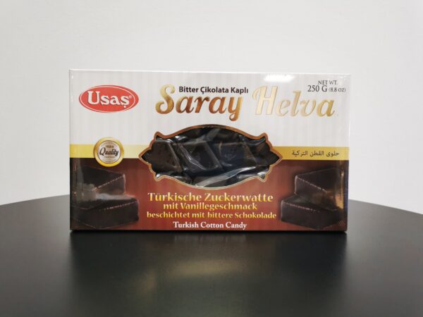 Usas Türkische Zuckerwatte mit Vanillegeschmack und mit beschichteter Bitterschokolade 250g