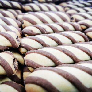 Türkische Plätzchen Sticks mit Schokowirbel